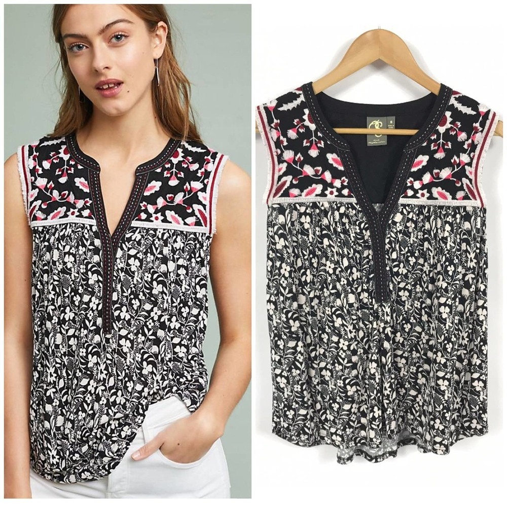 One September Anthro Sleeveless Austin Top